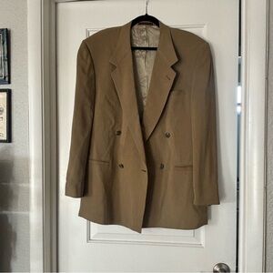 V2 Versace 100% silk double breasted khaki blazer size 50R